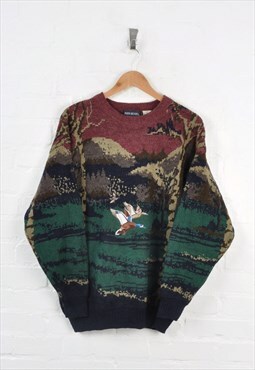 Vintage Duck Embroidered Knitwear Jumper Medium