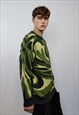 CAMOUFLAGE PRINT SWEATER MILITARY KNITWEAR JUMPER IN GREEN