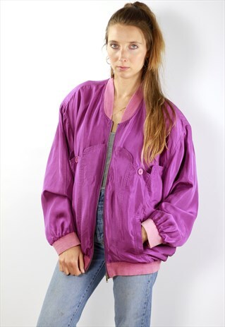 PINK BOMBER JACKET SILK BOMBER JACKET BALLOON
