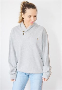 Vintage RALPH LAUREN 1/4 Embroidered Knit Sweatshirt Jumper