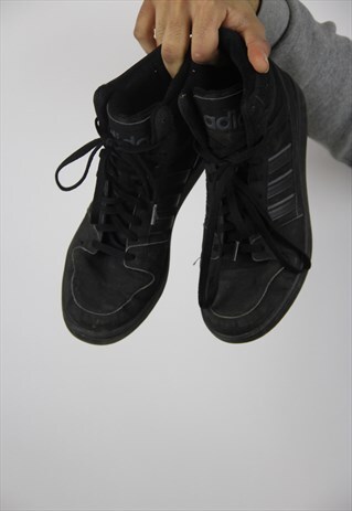 VINTAGE ADIDAS HIGH TOP 90S BLACK TRAINERS