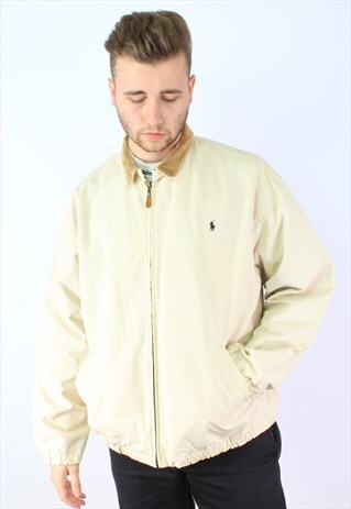 RALPH LAUREN VINTAGE CORD COLLAR HARRINGTON BOMBER JACKET