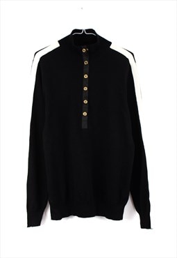 Vintage Ralph Lauren 1/4 buttons Jumper in Black L