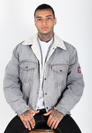 TRUCKER DENIM VINTAGE 80S LEVIS SHEEPSKIN JACKET / 8381