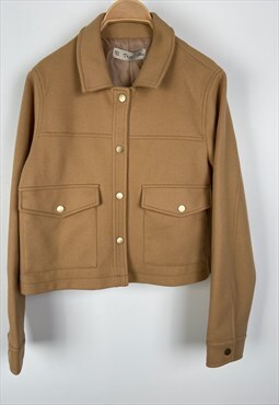 Kzell Cropped Jacket with details in Camel