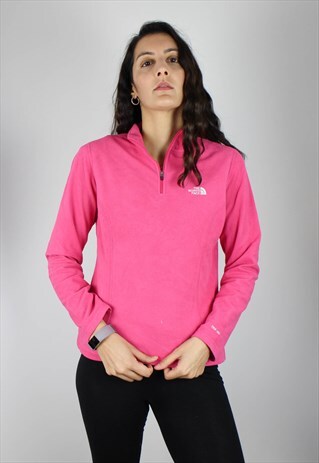VINTAGE THE NORTH FACE FLEECE JACKET W LOGO FRONT & 1/4 ZIP
