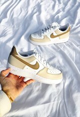NIKE Custom Air Force 1 Beige and Brown (Smaller Sizes)