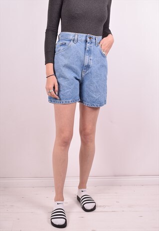 LEE WOMENS VINTAGE DENIM SHORTS W28 BLUE 90S