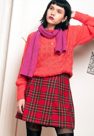 70S VINTAGE ORANGE LACE KNIT JUMPER
