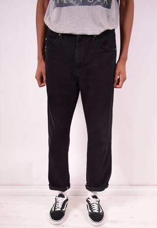 WRANGLER MENS VINTAGE JEANS W34 L30 BLACK 90S