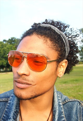 ORANGE LENS RETRO SPORTS SUNGLASSES
