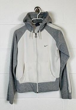 Vintage Nike Air Hoodie White and Grey with Graphic Logos