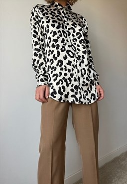 Silky Animal Printed Long Shirt