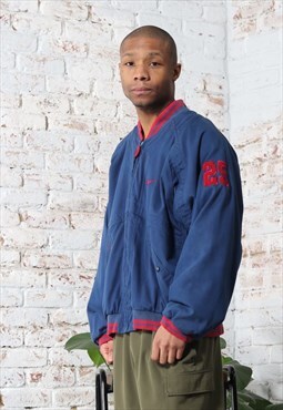 Vintage Nike Cotton Twill 90s Embroidered Jacket Blue