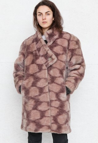 VINTAGE PINK LELIJA FAUX FUR COAT