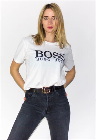 RETRO BOYFRIEND FIT HUGO BOSS SPELLOUT T-SHIRT
