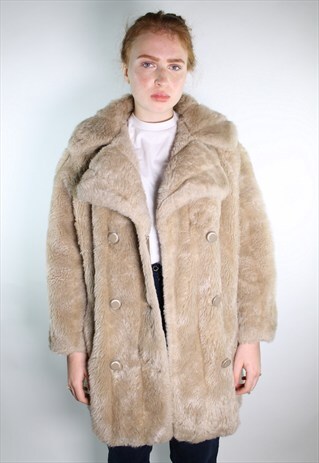 VINTAGE FAUX FUR COAT
