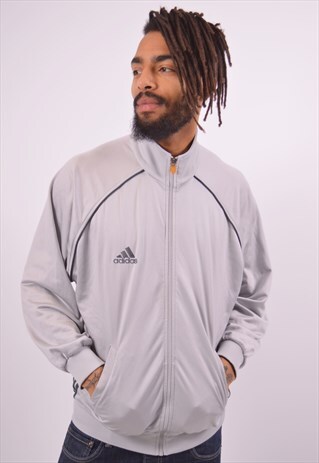 VINTAGE ADIDAS TRACKSUIT TOP JACKET GREY