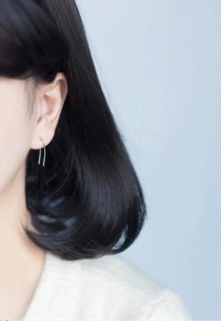 SIMPLE STERLING SILVE U SHAPE EARRINGS