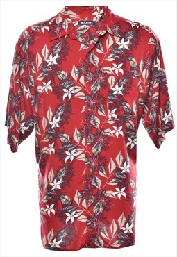 Floral Maroon Hawaiian Shirt - XL