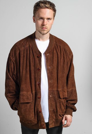 VINTAGE OVERSIZED SUEDE BOMBER JACKET