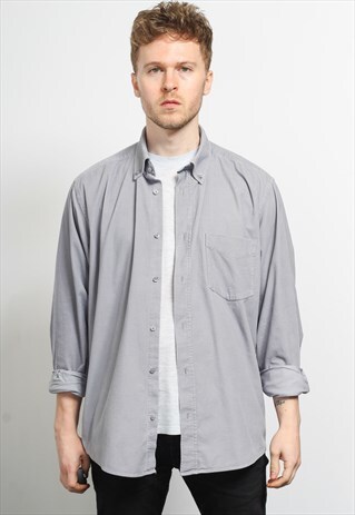 VINTAGE CORDUROY CORD SHIRT GREY