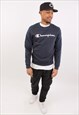 VINTAGE CHAMPION SPELL OUT IN NAVY SWEATSHIRT