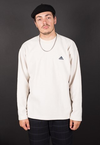 VINTAGE CREAM MINIMALISTIC CREWNECK ADIDAS FLEECE