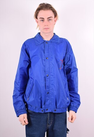PORSCHE MENS VINTAGE RAIN JACKET XL BLUE 90S