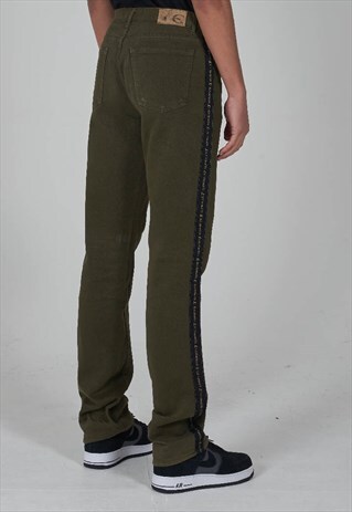 VINTAGE RARE 90S CAVALLI KHAKI LOGO JEANS