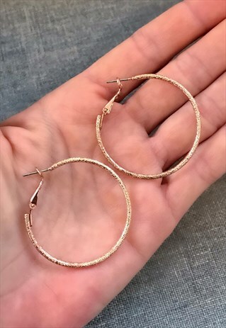 ROSE GOLD COLOURED SHIMMER HOOP EARRINGS