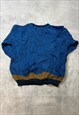 VINTAGE KNITTED JUMPER EMBROIDERED GOLFER PATTERNED SWEATER