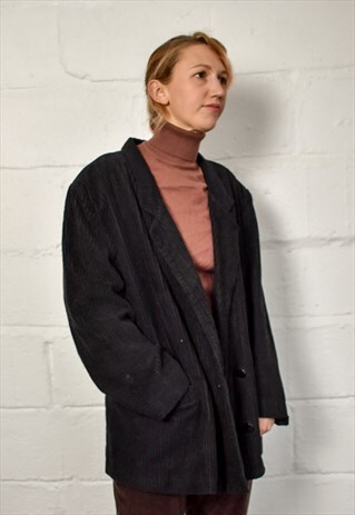 VINTAGE 90S BLACK CORDUROY JACKET