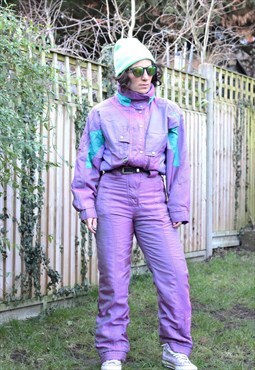Vintage 1990s metallic skisuit in purple
