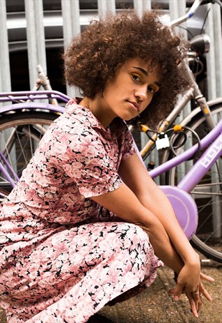 PINK DITSY FLORAL DRESS