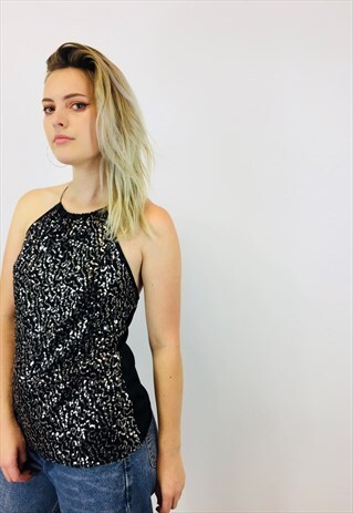 CUTE VINTAGE SEQUIN GLITTER FESTIVAL RAVE TOP
