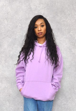 LILAC COTTON RINGSPUN HOODIE JUMPER