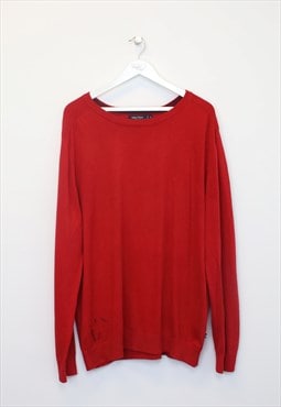 Vintage Nautica Knit sweatshirt in red. Best fits XL