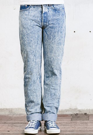 VINTAGE LEVIS 501 ACID WASH JEANS
