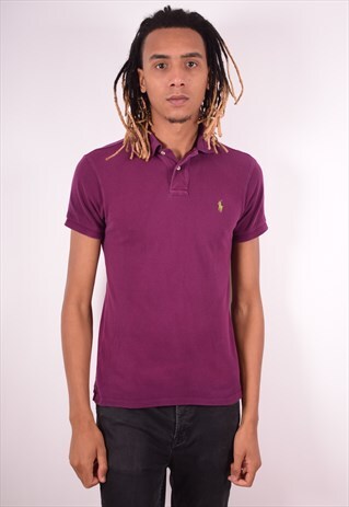 POLO RALPH LAUREN MENS VINTAGE POLO SHIRT MEDIUM PURPLE 90S