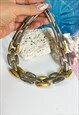 1980'S SILVER & GOLD CHUNKY CHOKER CHAIN