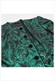 AQUASCUTUM BLAZER JACKET GREEN 90S PAISLEY WOMENS M