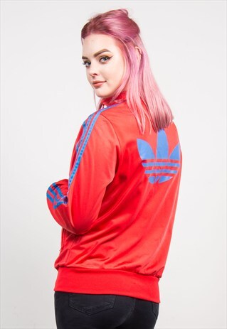 VINTAGE 90'S RED ADIDAS FIREBIRD TRACKSUIT JACKET