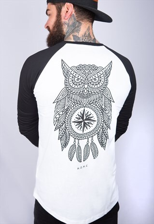 OWL MANDALA 3/4 SLEEVED RAGLAN