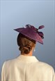 VINTAGE LOOP DISC WEDDING OCCASION HAT, PURPLE