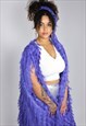 FJADERFA CAFTAN FRINGE BRIGHT BLUE