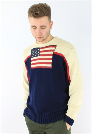RALPH LAUREN POLO USA FLAG KNITTED JUMPER
