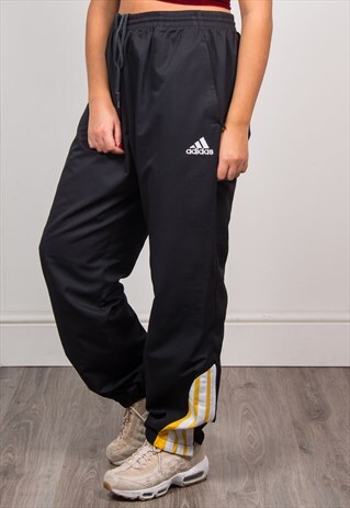 ADIDAS VINTAGE 90'S BLACK TRACKSUIT BOTTOMS TROUSERS