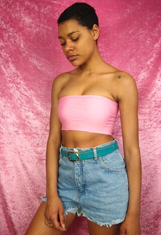 BLUE DENIM HIGH WASTED SHORTS