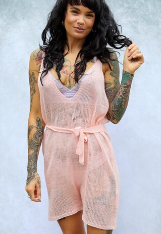 BEAU LIGHT PINK LOOSE BEACH ROMPER